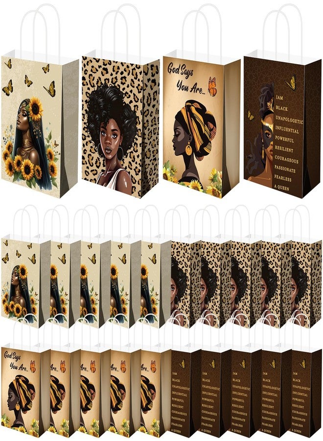 Kolldenn 24 Pcs African American Gift Bags for Women Paper African Purses Black History Bags with Handles Bulk for Commemoration Christmas Festival Party Goody Favors Juneteenth Freedom Day - Image 1